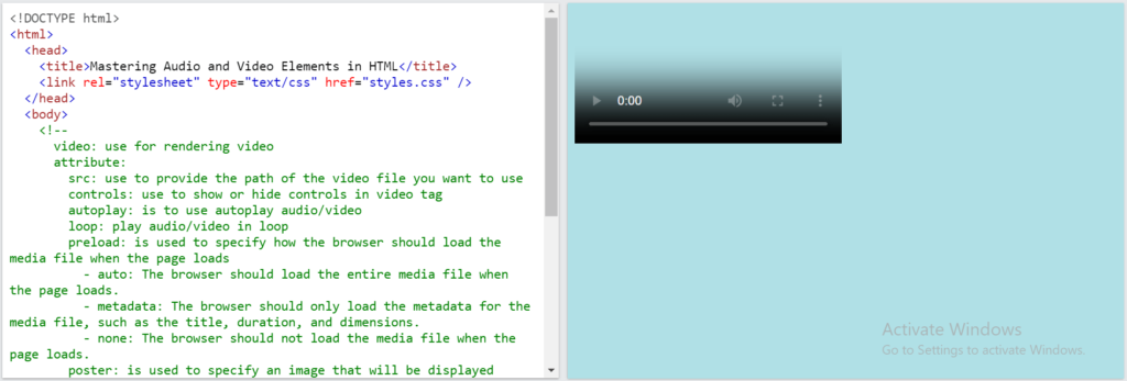 Practice Embedding Audio and Video Content - Mastering Audio and Video Elements in HTML